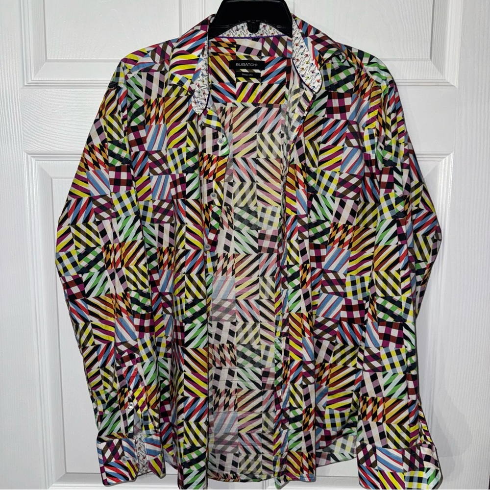 Bugatchi Multicolor Geometric Shirt Jacket